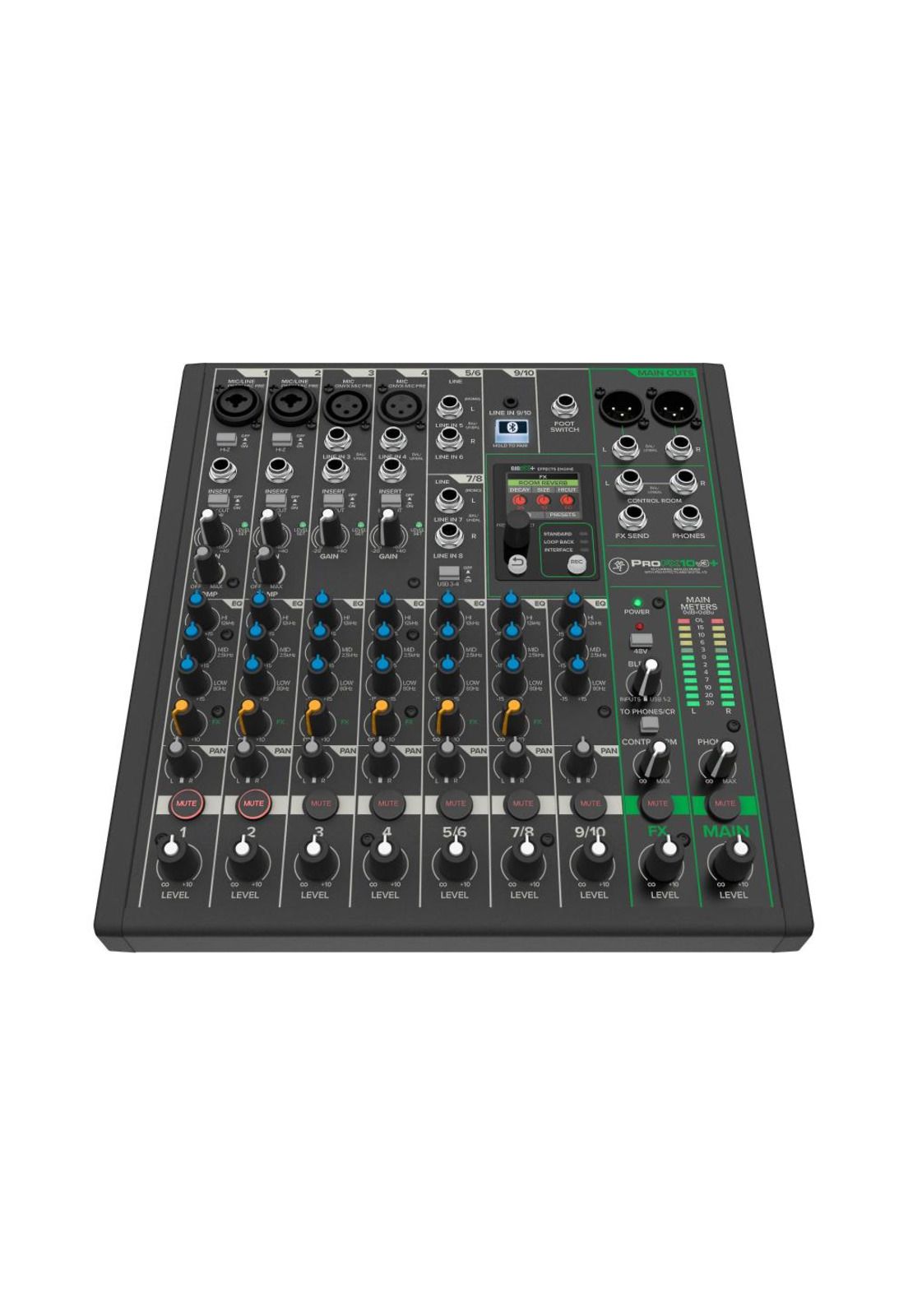 Mixer Analógico 10 Canales- Usb C/Fx+Bt+Loopback Profx10V3+ Mackie