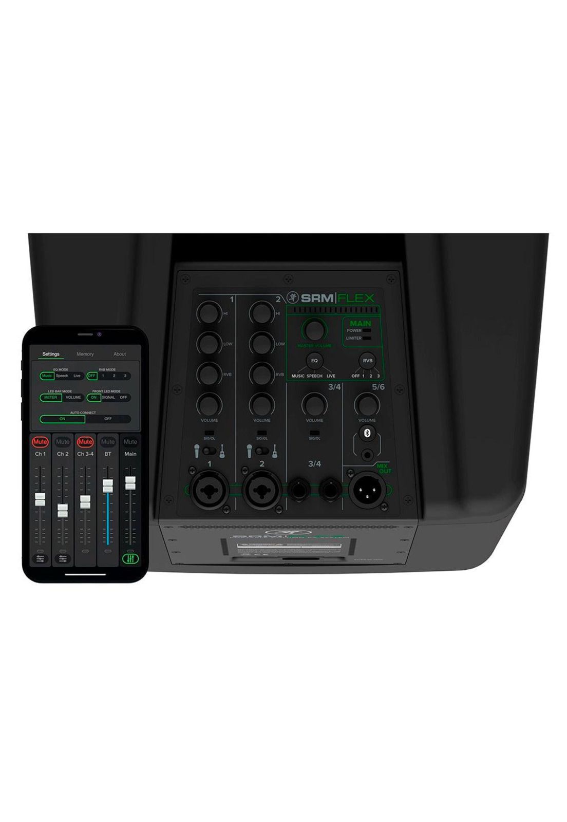 Sistema Pa Columna Mackie Srm 1300W (6 Drivers X 2 + 1 Sub 10+ Mezclador Digital 6 Ch) SRM-FLEX