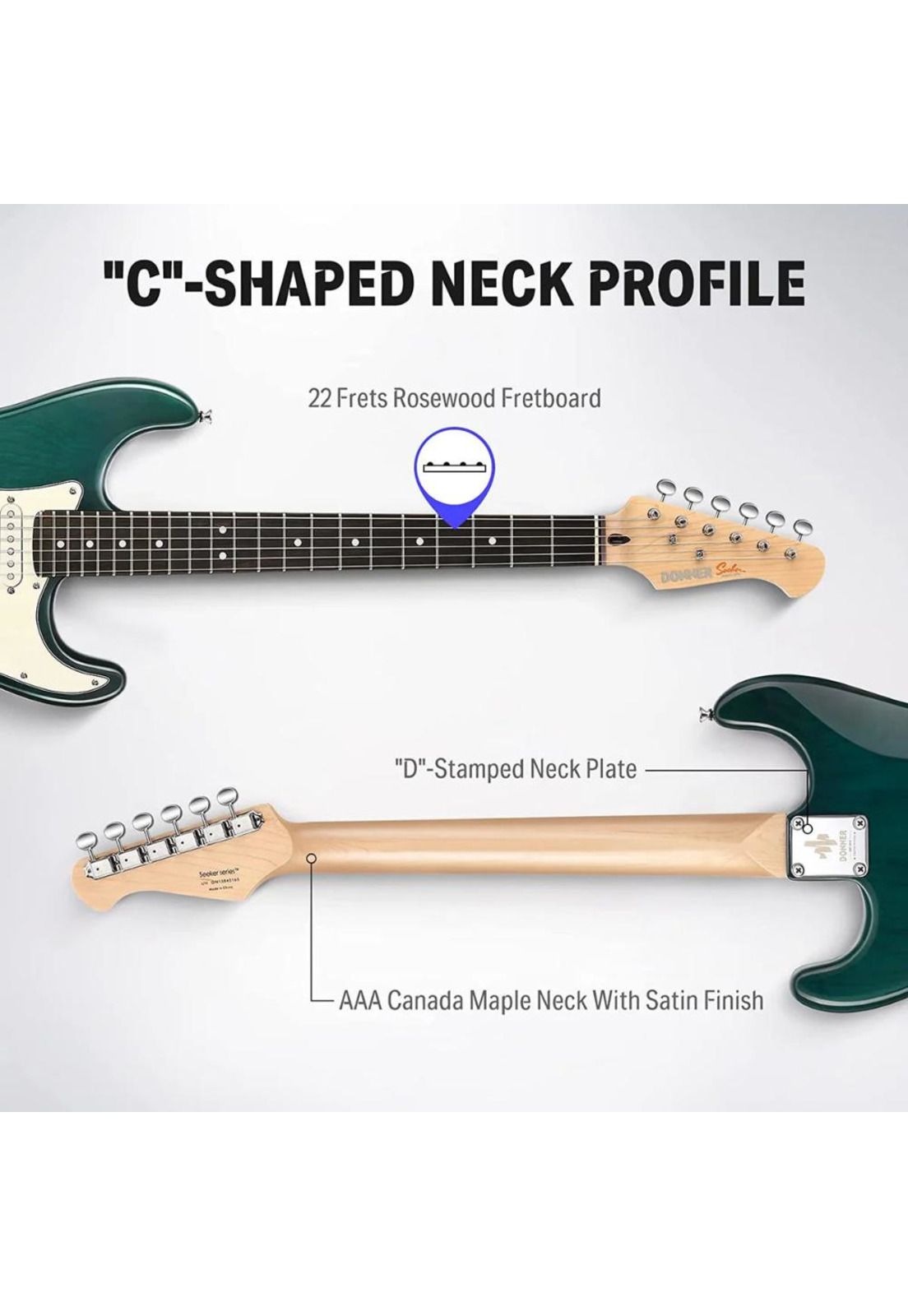 Guitarra Eléctrica Strat Ssh Dark Green Dst-400Dg Donner