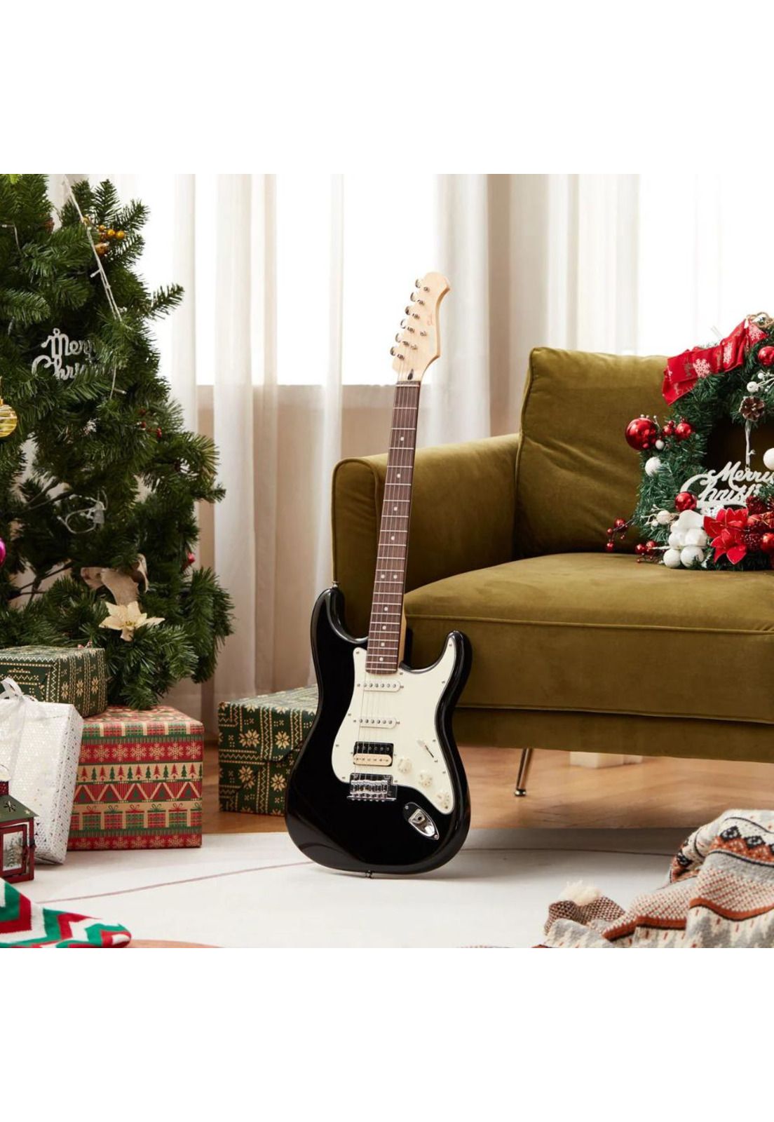 Guitarra Eléctrica Vintage Strat Ssh Black Dst-400B Donner