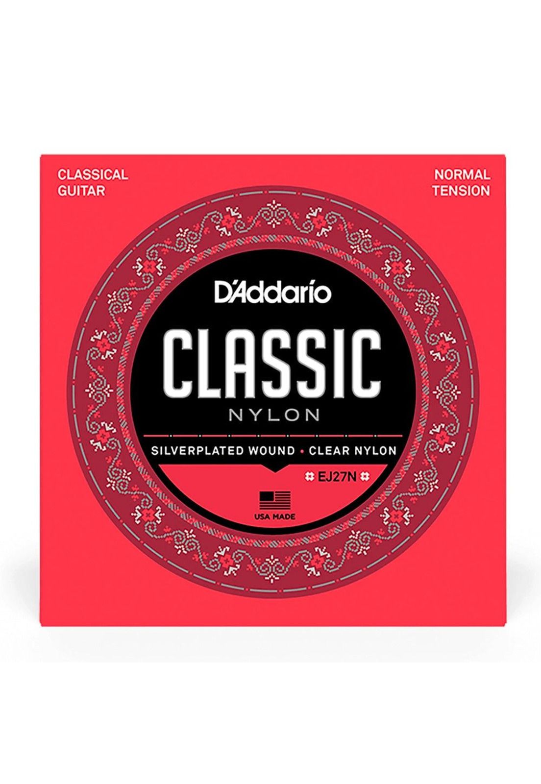 Cuerdas Guitarra Nylon Classic Daddario Entorchado Plata/Nylon Transparente (Tensión Normal) EJ27N