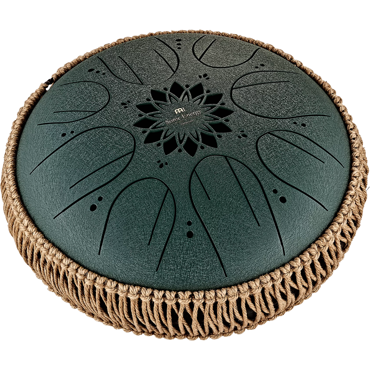 Tambor De Lengua 10" (Tongue Drum) Octave Steel F#-Mayor 8 Notas Dark Green