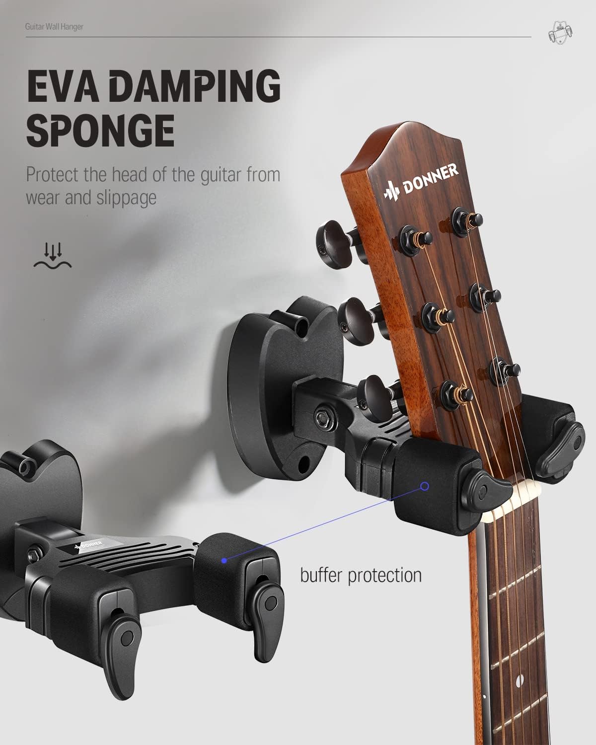 Soporte Para Guitarra En Pared Ec1127 Donner