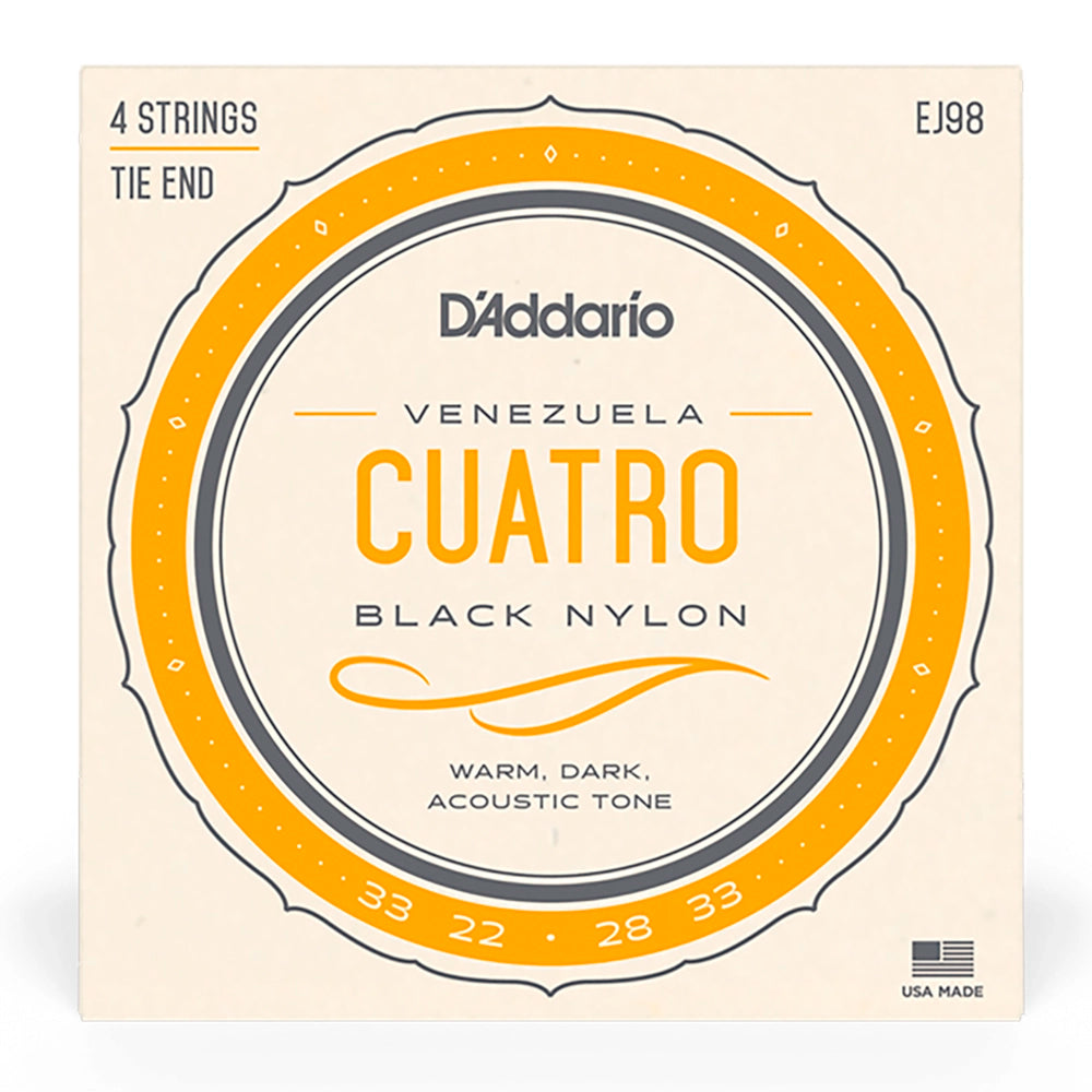 Cuerdas Cuatro Venezolano Daddario Nylon Negro EJ98