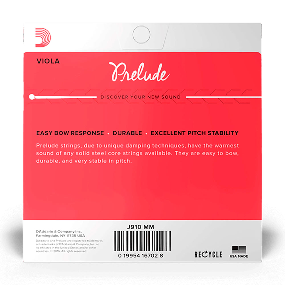 Cuerdas Viola Daddario Orchestral 4/4 Prelude Tensión Media J910 MM