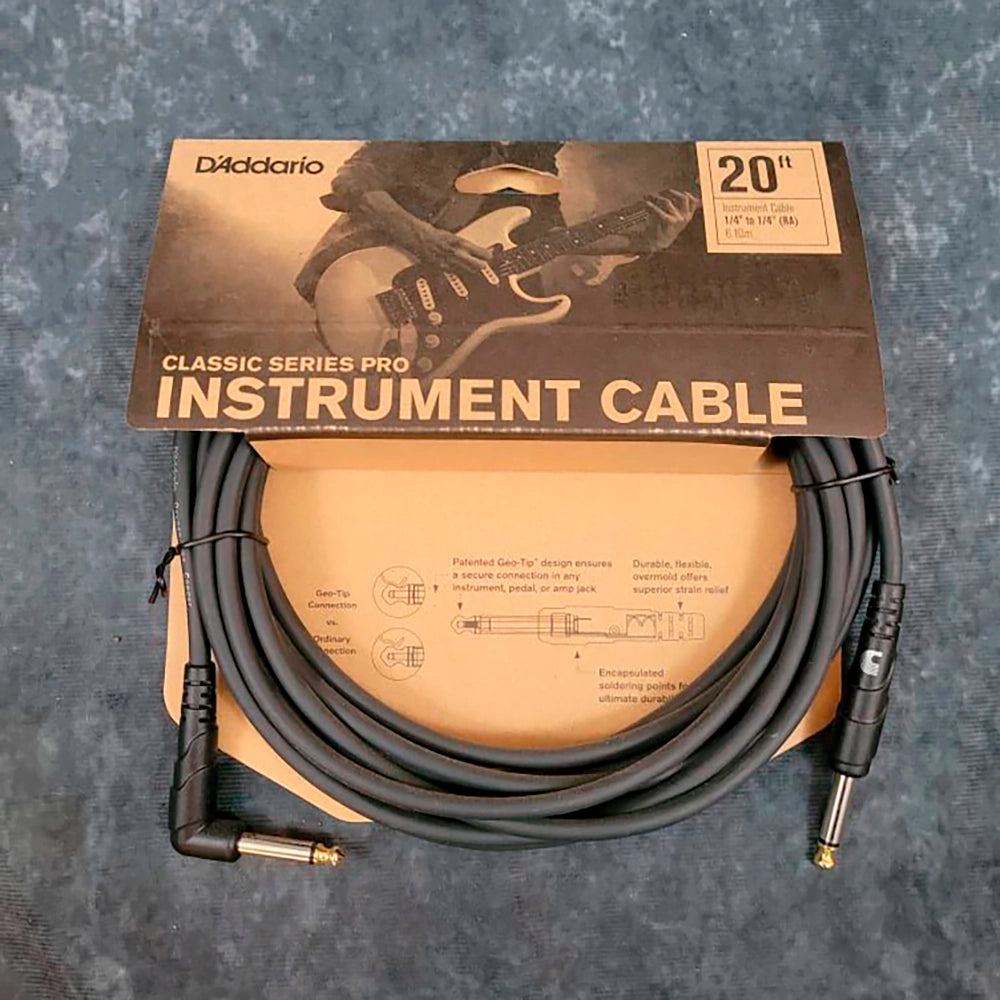 Cable Instrumento Planet Waves 1/4 6,10M Classic Series (Plugs: Recto/En L) PW-CGTPRORA-20