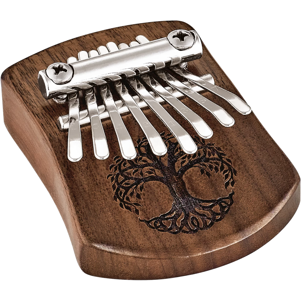 Kalimba Mini 8 Notas Mini Kalimbas "Tree Of Life" Black Walnut
