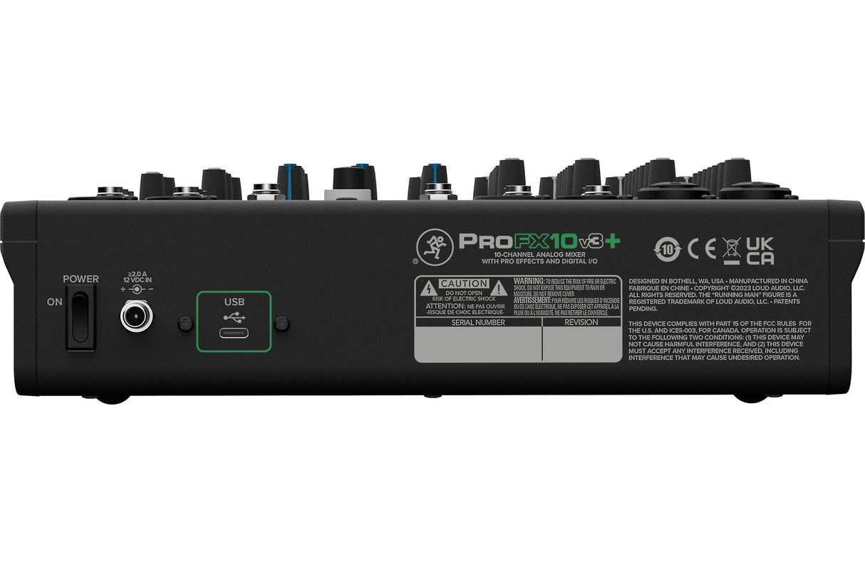 Mixer Analógico 10 Canales- Usb C/Fx+Bt+Loopback Profx10V3+ Mackie