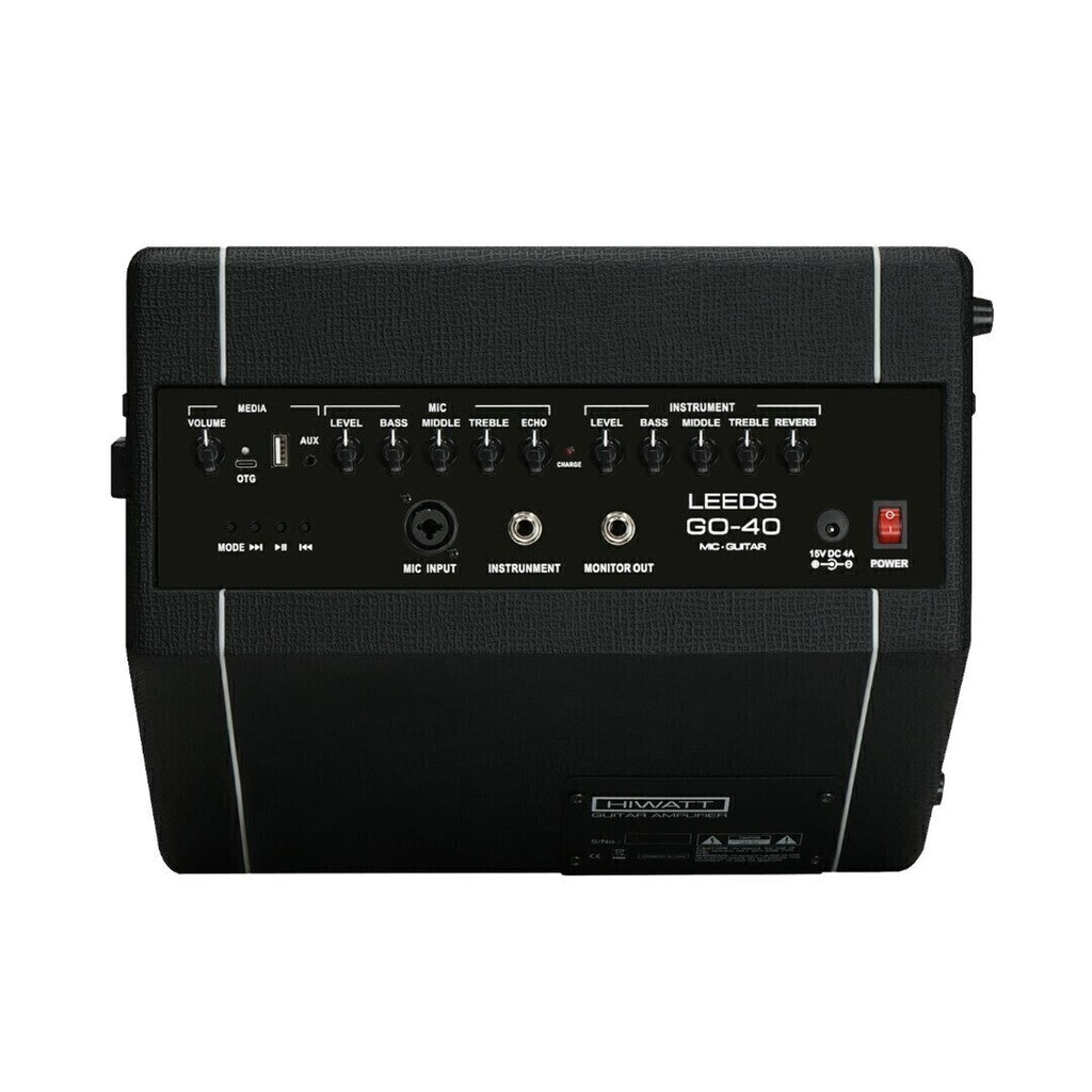 Amplificador Guitarra Acústica 40W Leeds GO40 Hiwatt