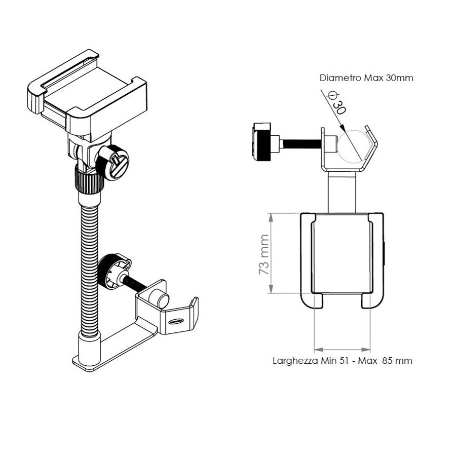 Soporte Para Celular C/Brazo Cuello De Ganso Sms001 Quik Lok