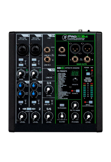 Mixer Mackie Analogico 6 Canales Usb C/Fx PROFX6V3