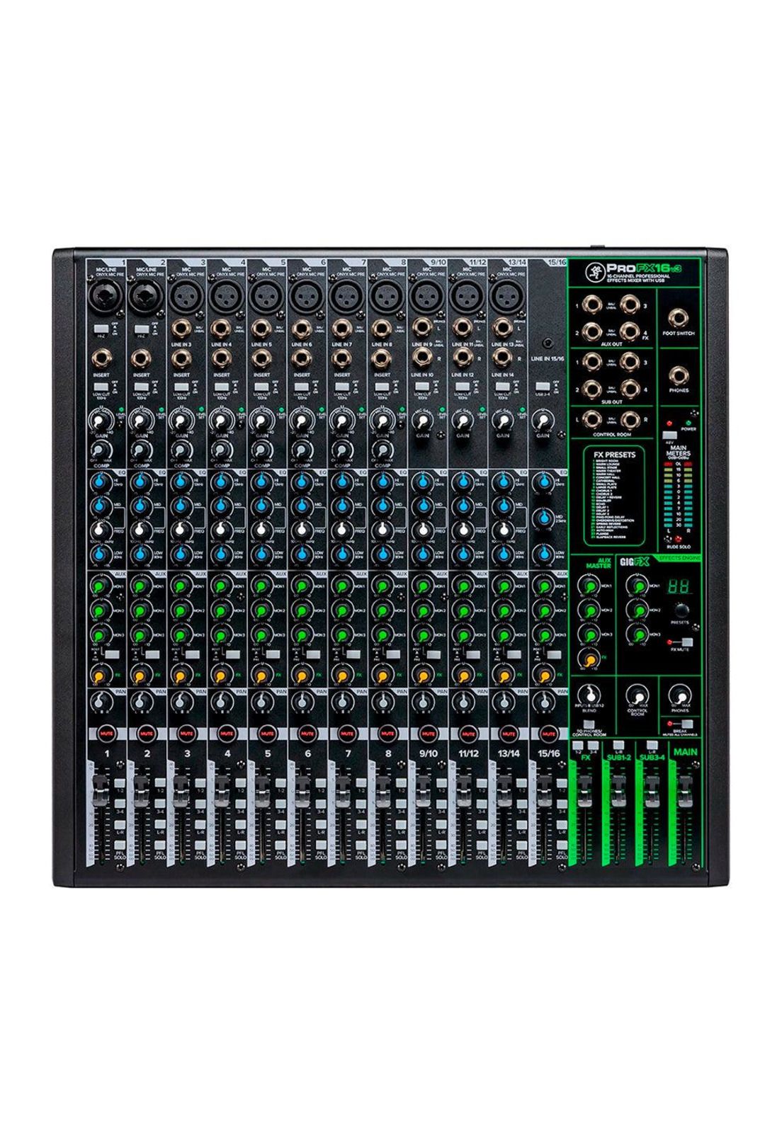 Mixer Mackie Analogico 16 Canales Usb C/Fx PROFX16V3