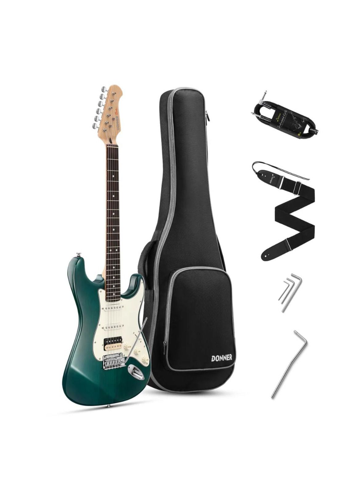 Guitarra Eléctrica Strat Ssh Dark Green Dst-400Dg Donner