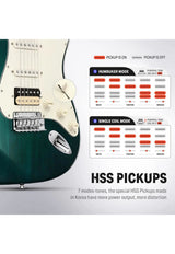 Guitarra Eléctrica Strat Ssh Dark Green Dst-400Dg Donner