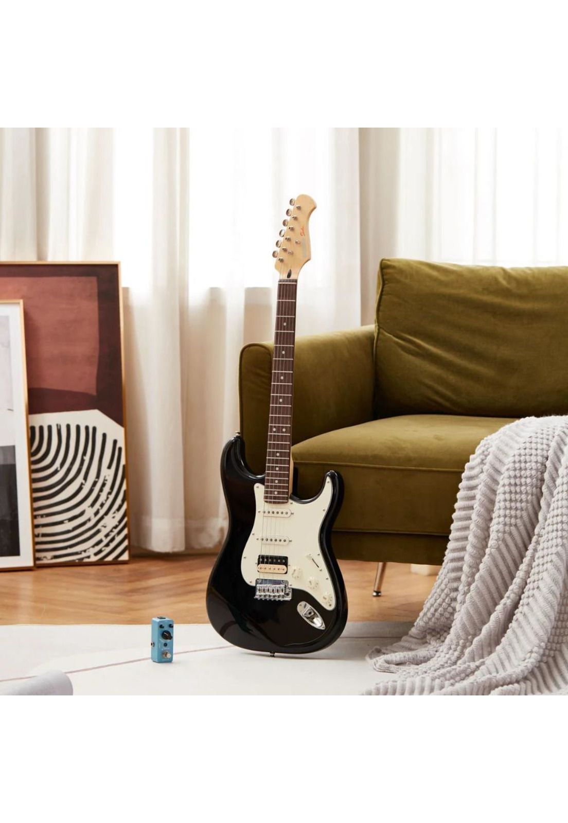 Guitarra Eléctrica Vintage Strat Ssh Black Dst-400B Donner