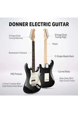Guitarra Eléctrica Vintage Strat Ssh Black Dst-400B Donner