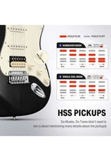 Guitarra Eléctrica Vintage Strat Ssh Black Dst-400B Donner