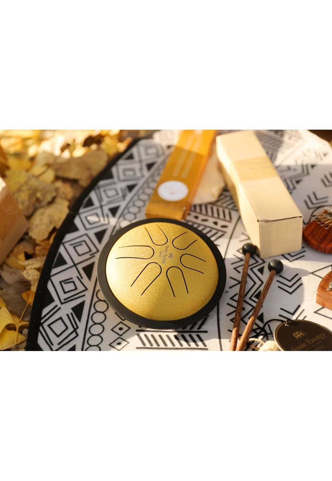 Tambor De Lengua Mini Meinl Sonic Energy (Tongue Drum) Mini Steel Tongue Drum Si Mayor (Dorado) MSTD3G