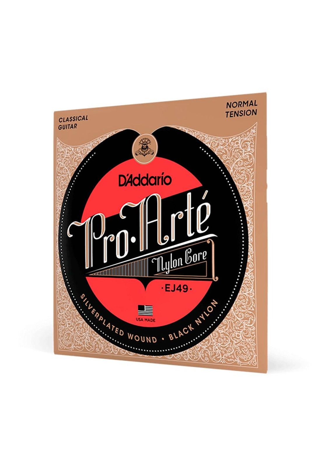 Cuerdas Guitarra Nylon Daddario ProArte Entorchado Plata/Nylon Negro (Tensión Normal) EJ49