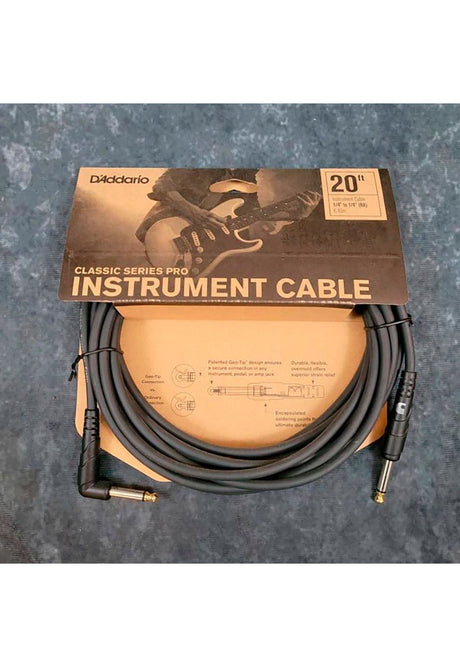 Cable Instrumento Planet Waves 1/4 6,10M Classic Series (Plugs: Recto/En L) PW-CGTPRORA-20