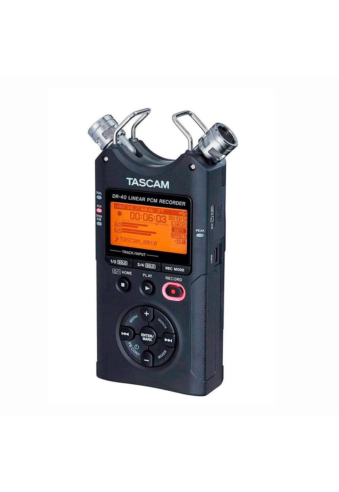 Grabador Audio Digital Tascam Portatil 24Bit/96Khz 4 Canales (In:2Mics+2Xlr) DR-40