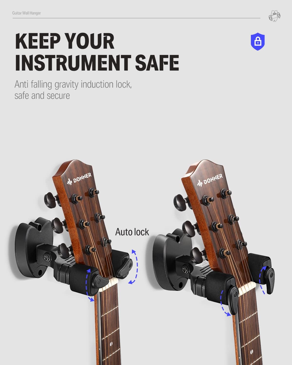 Soporte Para Guitarra En Pared  Ec1127 Donner