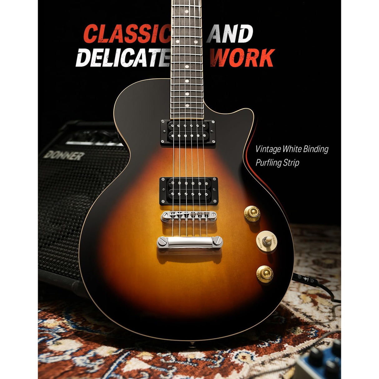 Guitarra Electrica Les Paul Hh Sunburst Dlp-124S Donner