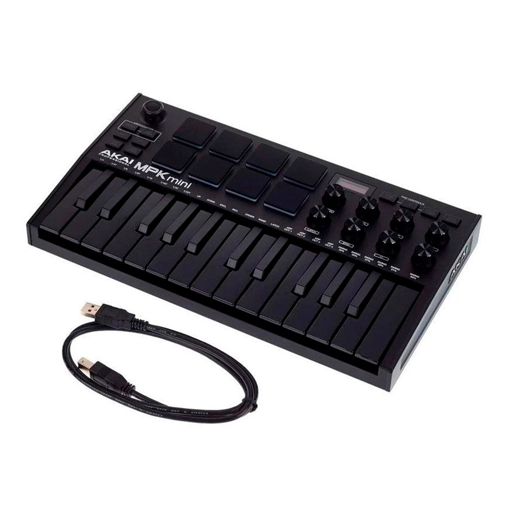 Teclado Controlador Akai Usb 32Mt Mpk Mini Mk3 Special Edition Black MPKMINI3B