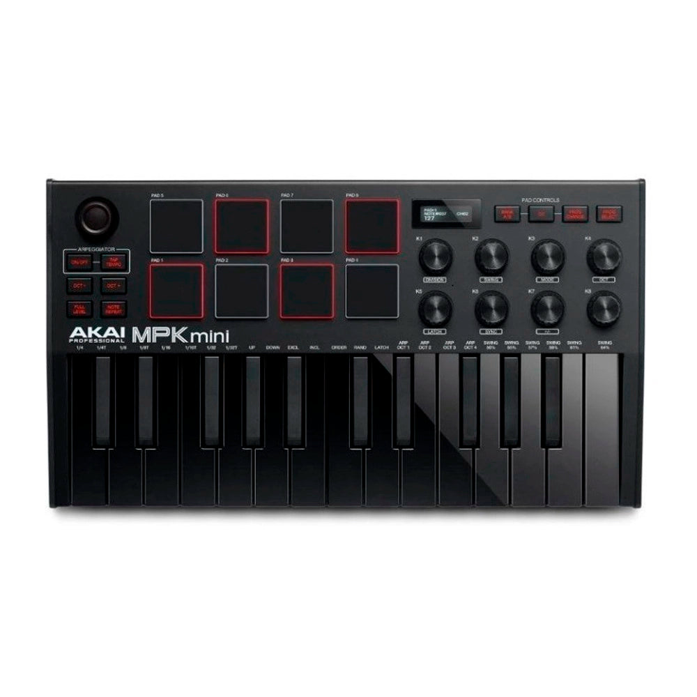 Teclado Controlador Akai Usb 32Mt Mpk Mini Mk3 Special Edition Black MPKMINI3B