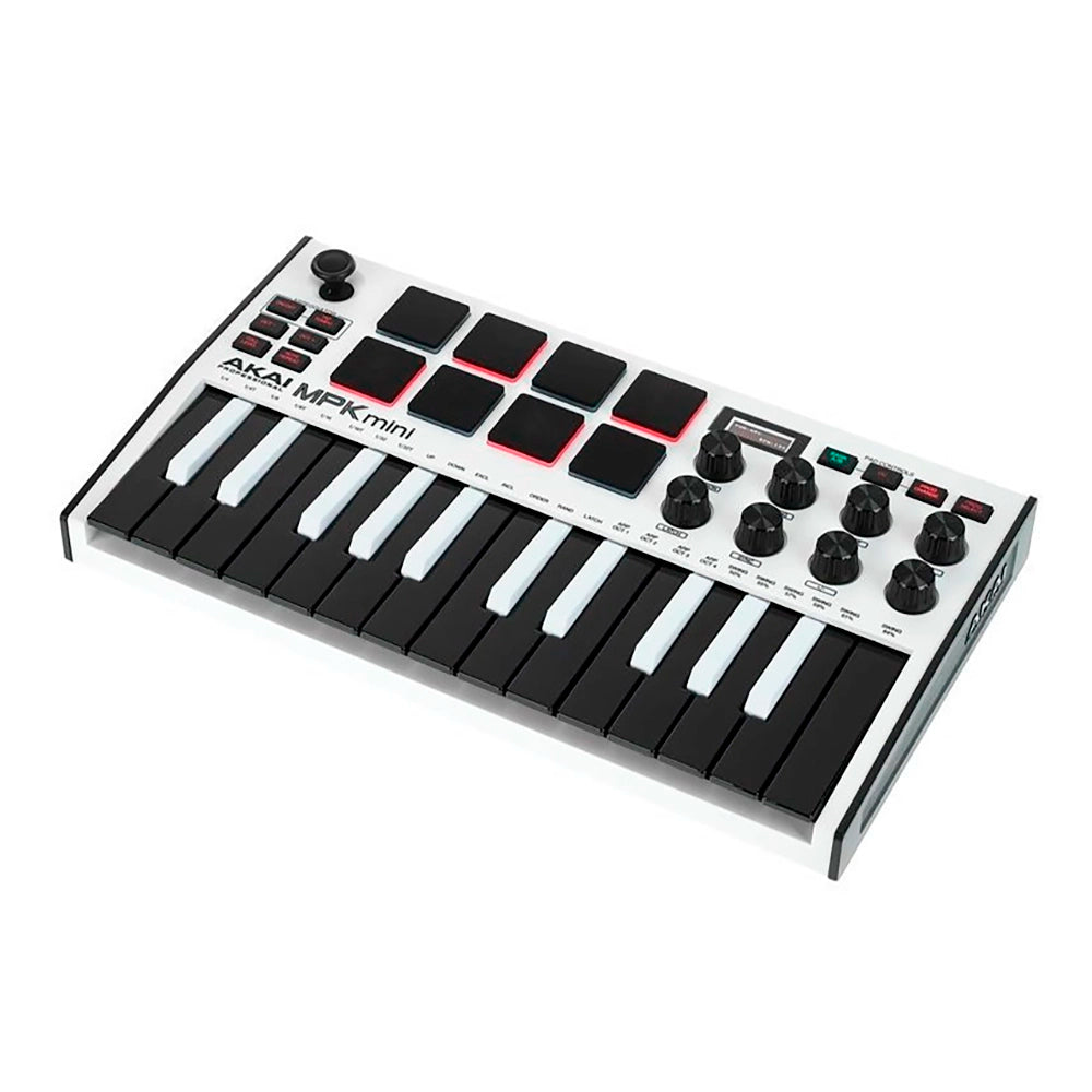 Teclado Controlador Akai Usb 32Mt Mpk Mini Mk3 Special Edition White MPKMINI3W