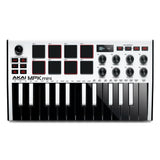 Teclado Controlador Akai Usb 32Mt Mpk Mini Mk3 Special Edition White MPKMINI3W