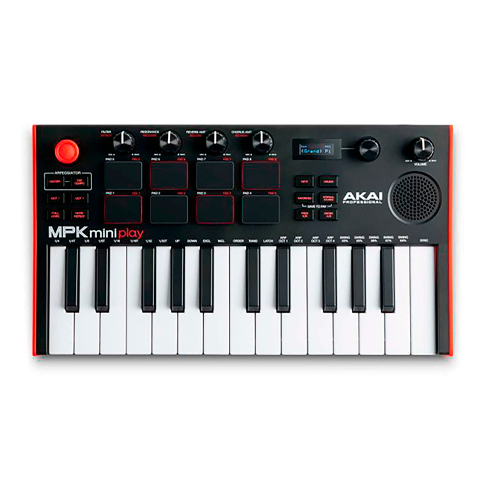 Teclado Controlador Akai Usb 32Mt Mpk Mini Play Mk3 C/Parlantes MPKMINIPLAYMK3