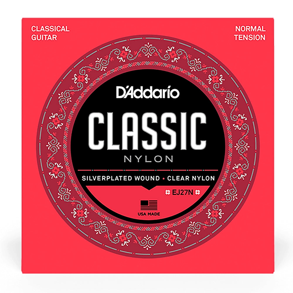 Cuerdas Guitarra Nylon Classic Daddario Entorchado Plata/Nylon Transparente (Tensión Normal) EJ27N