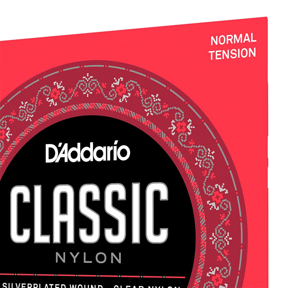 Cuerdas Guitarra Nylon Classic Daddario Entorchado Plata/Nylon Transparente (Tensión Normal) EJ27N