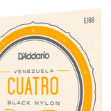 Cuerdas Cuatro Venezolano Daddario Nylon Negro EJ98