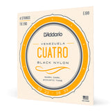 Cuerdas Cuatro Venezolano Daddario Nylon Negro EJ98