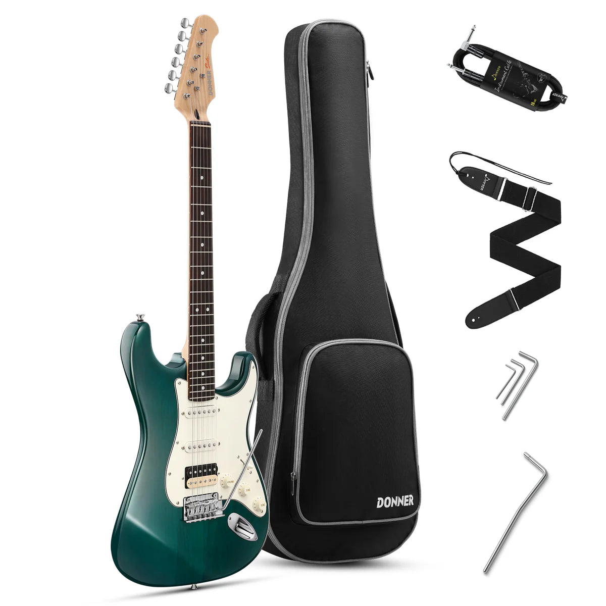 Guitarra Eléctrica Strat Ssh Dark Green Dst-400Dg Donner