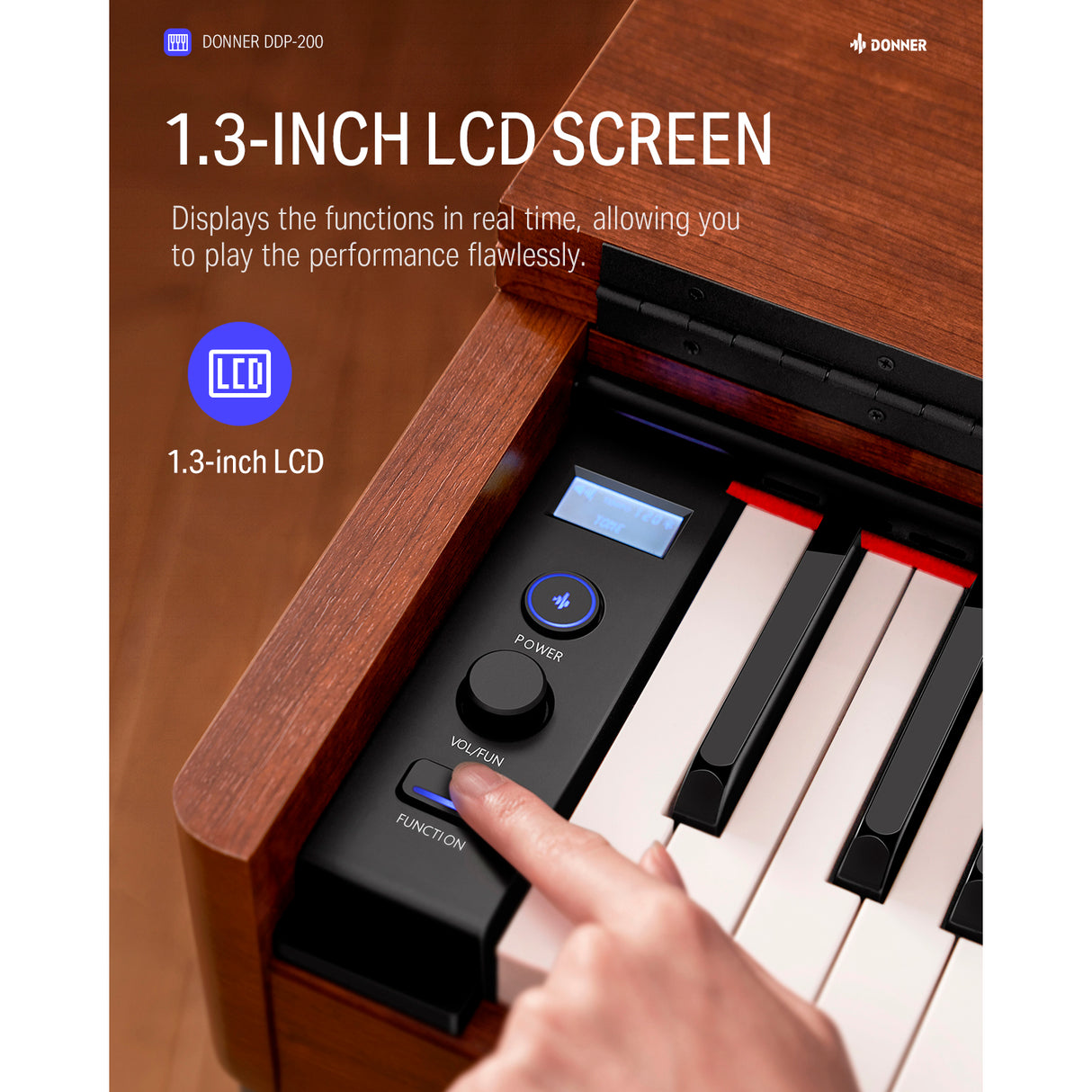 Piano Digital 88 Teclas/Banqueta Bush Cherry Ddp-200 Donner