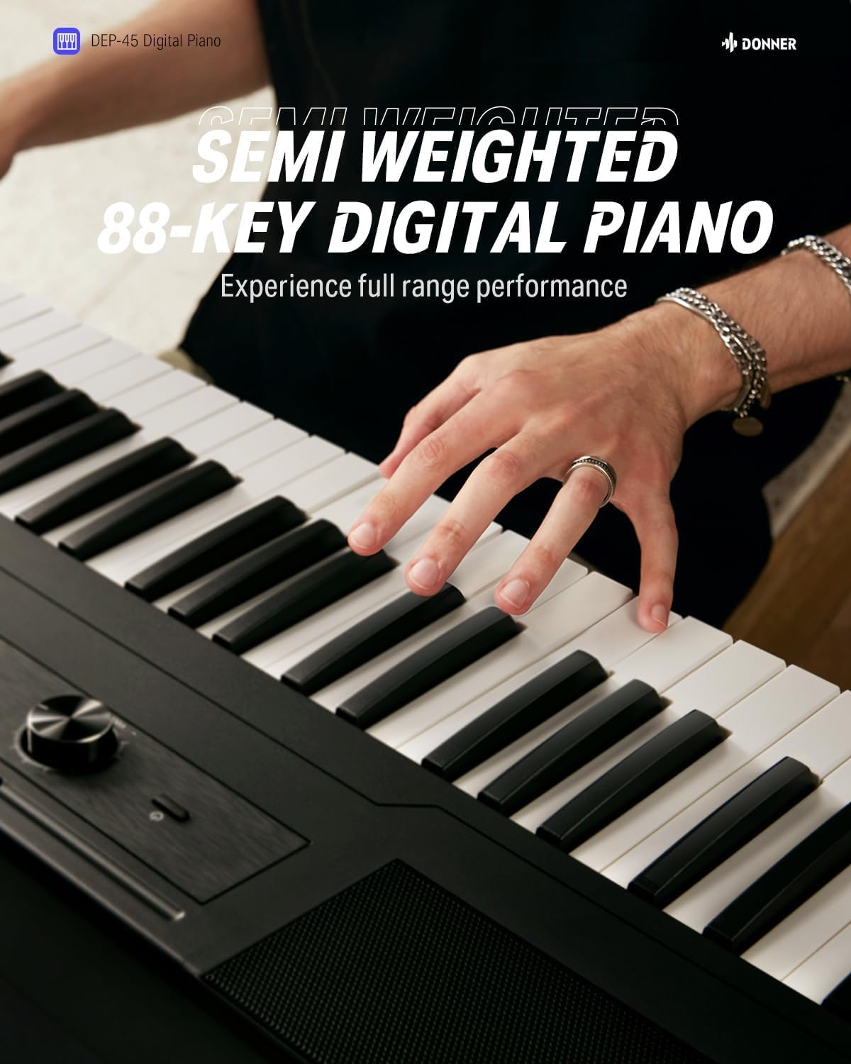 Piano Digital 88 Teclas Semi-Contrapesadas  Dep-45 Donner