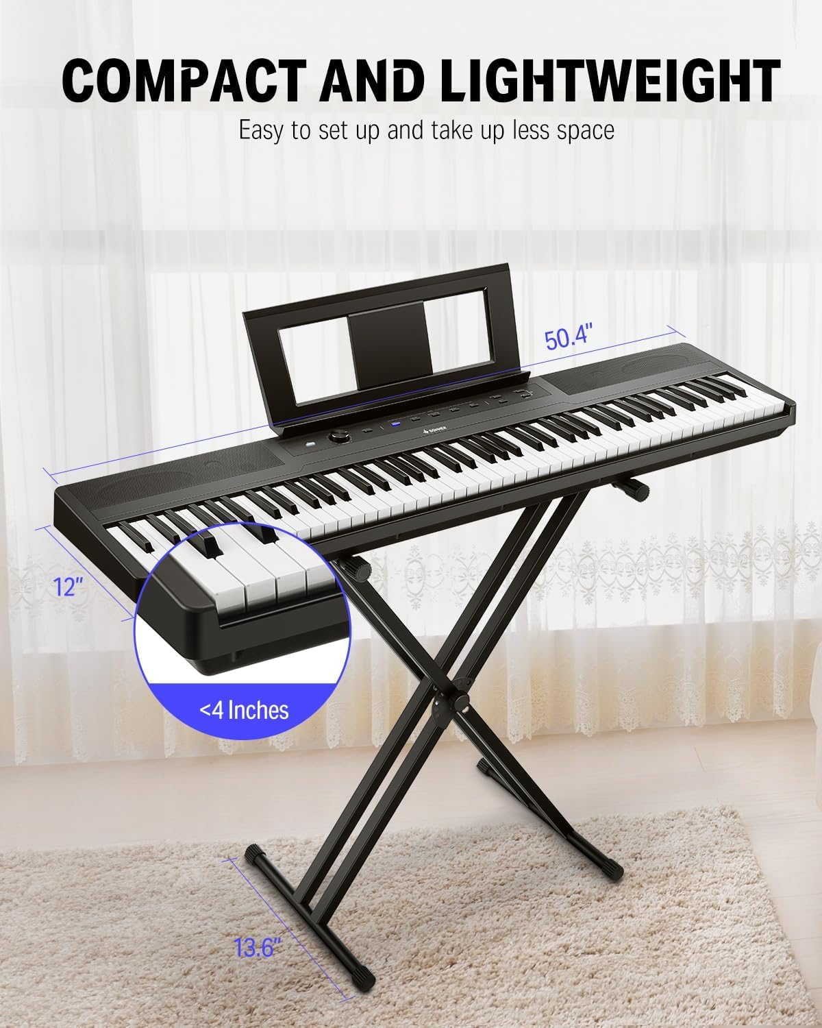 Piano Digital 88 Teclas Semi-Contrapesadas  Dep-45 Donner