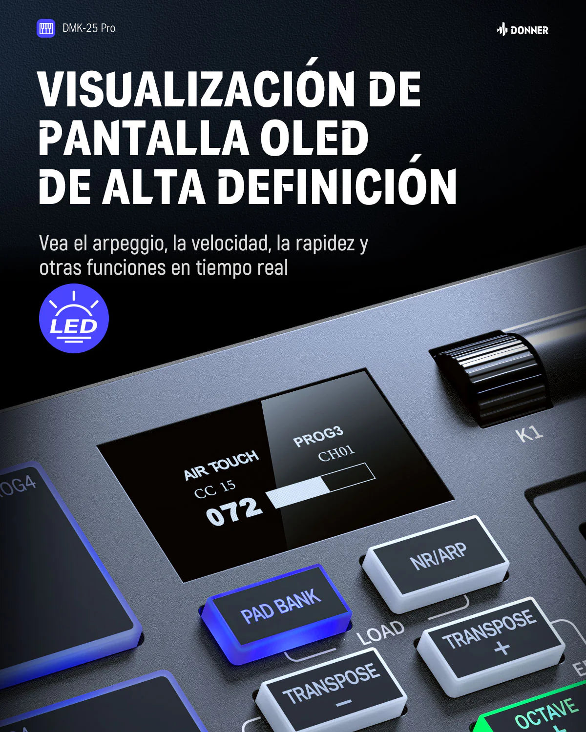 Teclado Controlador Midi Dmk-25 Donner