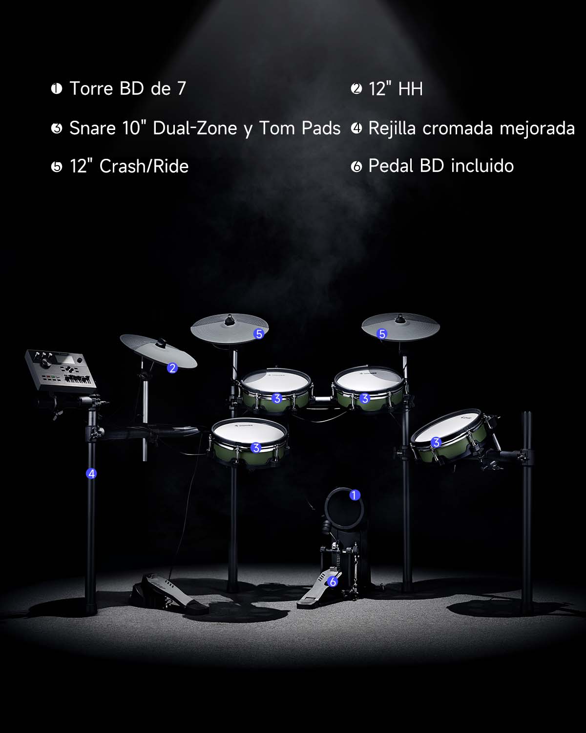 Bateria Digital Verde Ded-500 Donner