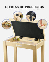 Banqueta De Piano C/Almacenamiento Beige Ec6749 Donner