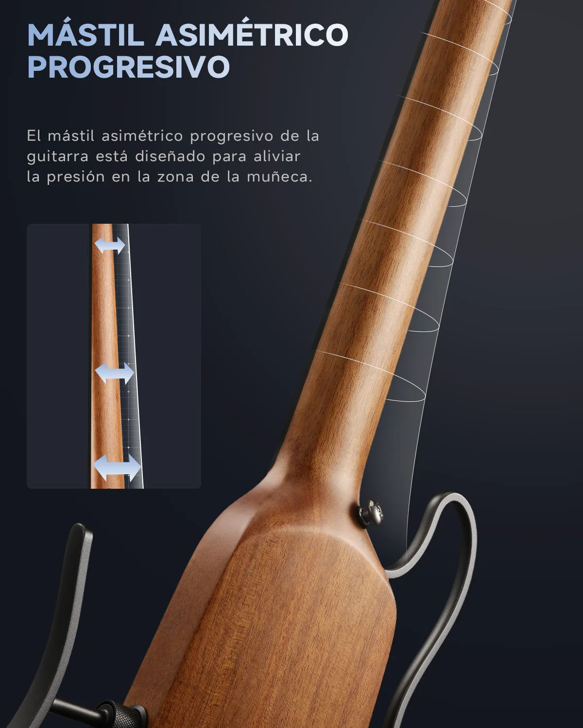 Guitarra Electrica Travel Natural Hush-X Natural Donner