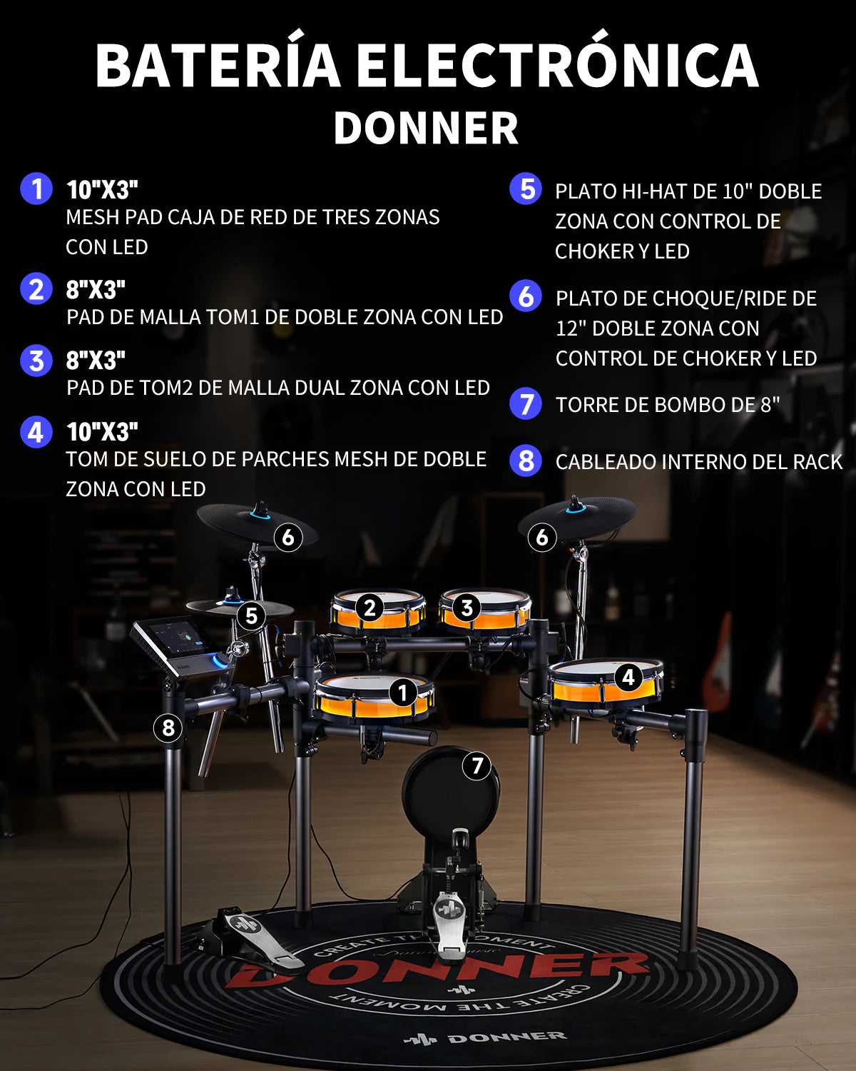 Bateria Digital Backbeat Donner