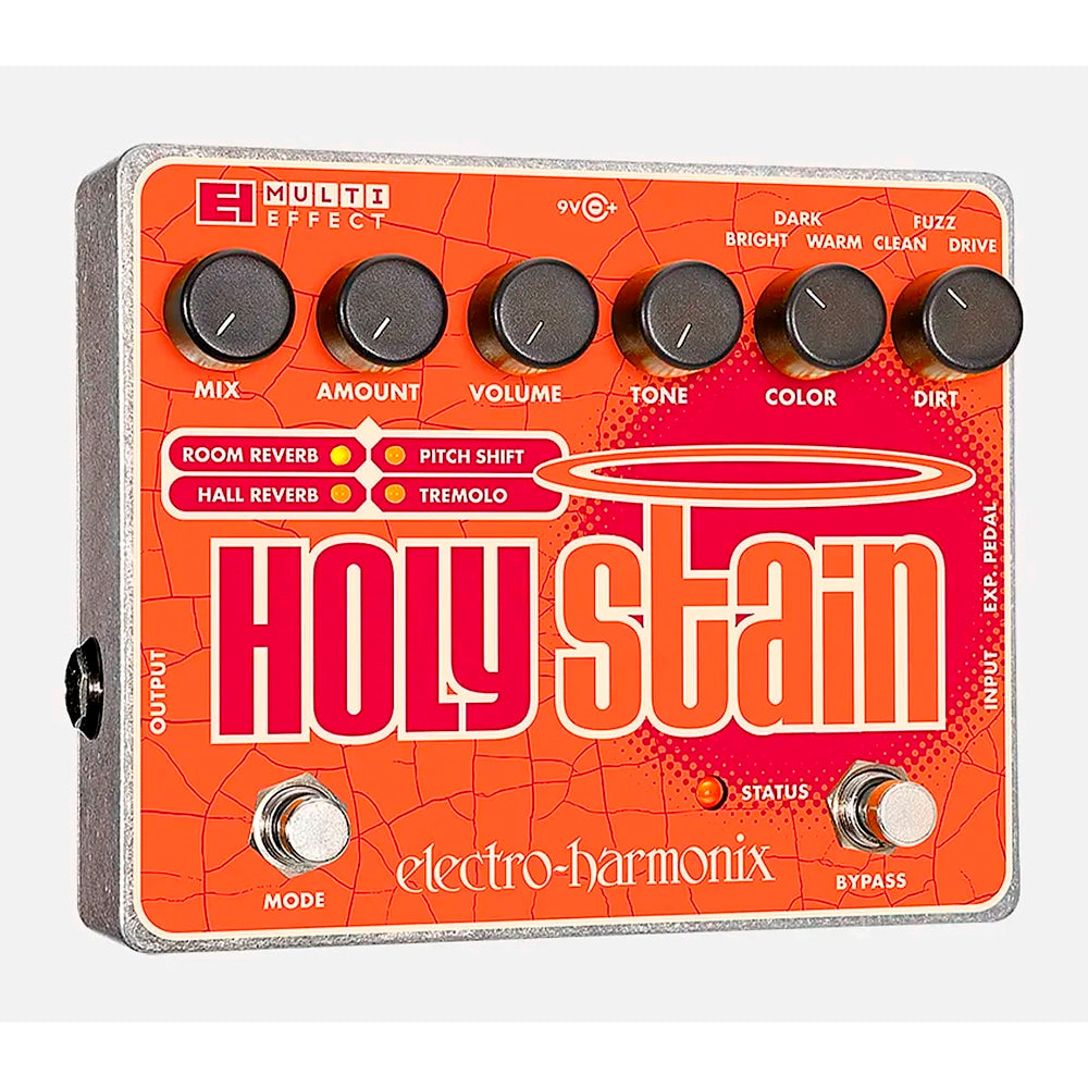 Pedal Efecto Guitarra ElectroHarmonix Distorsion/Reverb/Pitch/Tremolo +Adaptador Corriente HOLY STAIN