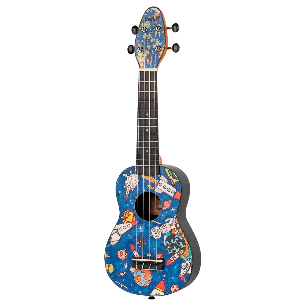 Ukelele Soprano Keiki By Ortega Spaceman (+Funda+Afinador+5 Uñetas) K2-SP