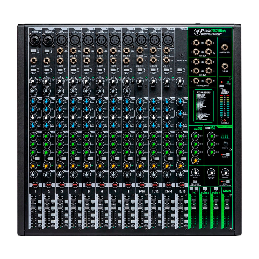 Mixer Mackie Analogico 16 Canales Usb C/Fx PROFX16V3