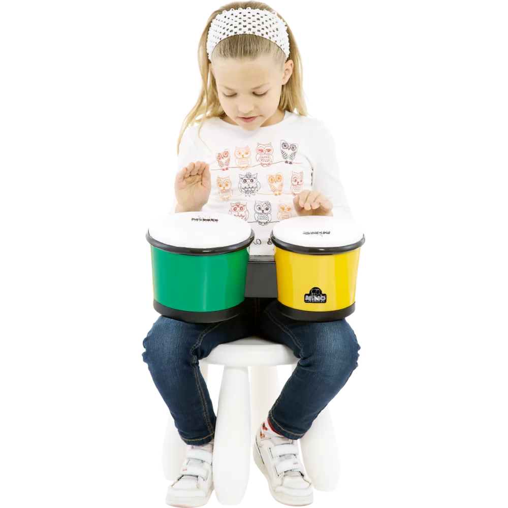 Bongo Meinl Nino Percussion 6 1/2+ 7 1/2 Para Niño Abs Green/Yellow NINO19G/Y