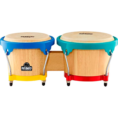 Bongo Meinl Nino Percussion 6 1/2+ 7 1/2 para Niño Madera Natural, Harware:Harlekin NINO3NT-HK